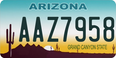 AZ license plate AAZ7958