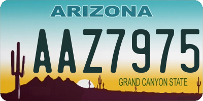 AZ license plate AAZ7975