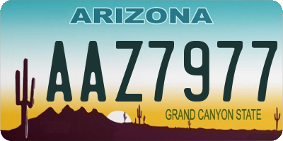 AZ license plate AAZ7977