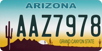 AZ license plate AAZ7978