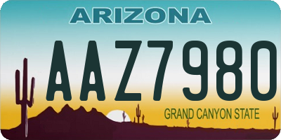 AZ license plate AAZ7980
