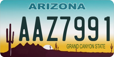 AZ license plate AAZ7991