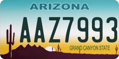 AZ license plate AAZ7993
