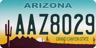 AZ license plate AAZ8029