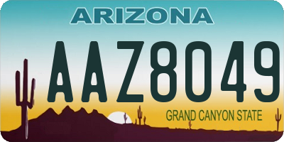 AZ license plate AAZ8049