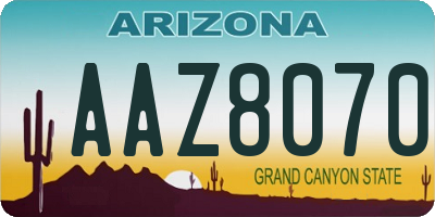 AZ license plate AAZ8070