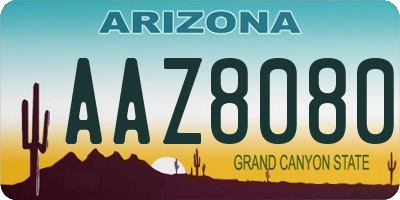 AZ license plate AAZ8080