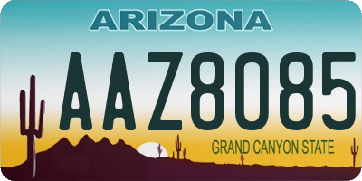 AZ license plate AAZ8085