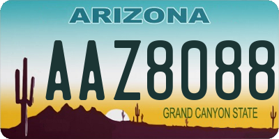 AZ license plate AAZ8088