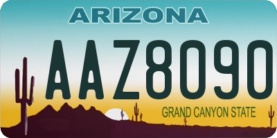 AZ license plate AAZ8090