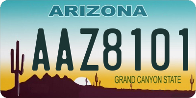 AZ license plate AAZ8101