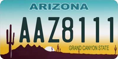 AZ license plate AAZ8111