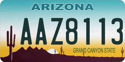 AZ license plate AAZ8113