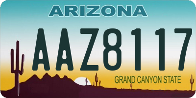 AZ license plate AAZ8117