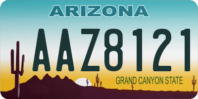 AZ license plate AAZ8121