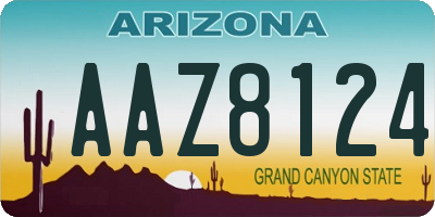 AZ license plate AAZ8124