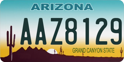 AZ license plate AAZ8129
