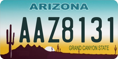 AZ license plate AAZ8131