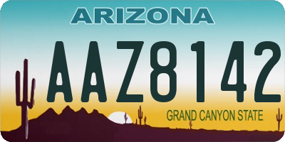 AZ license plate AAZ8142