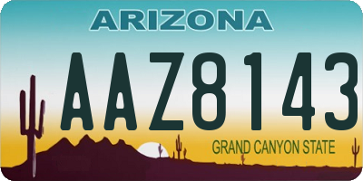 AZ license plate AAZ8143