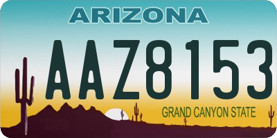 AZ license plate AAZ8153