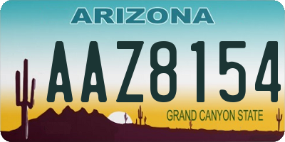 AZ license plate AAZ8154
