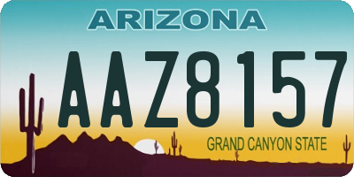 AZ license plate AAZ8157
