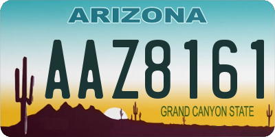 AZ license plate AAZ8161
