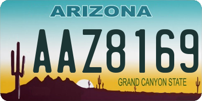 AZ license plate AAZ8169