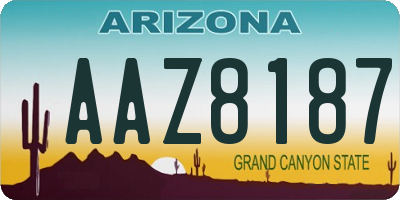 AZ license plate AAZ8187
