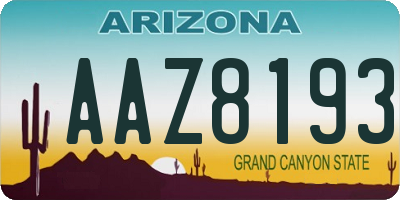 AZ license plate AAZ8193