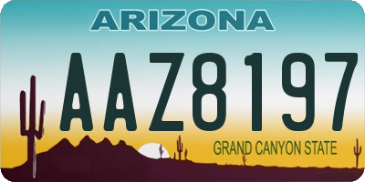 AZ license plate AAZ8197