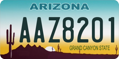 AZ license plate AAZ8201