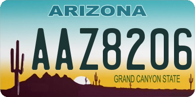 AZ license plate AAZ8206