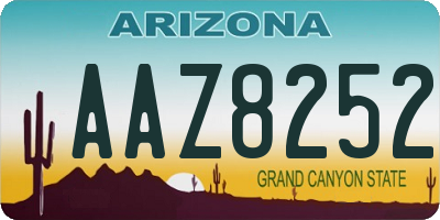 AZ license plate AAZ8252