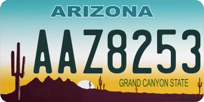 AZ license plate AAZ8253