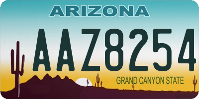 AZ license plate AAZ8254