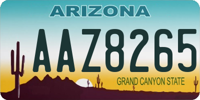 AZ license plate AAZ8265
