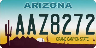 AZ license plate AAZ8272