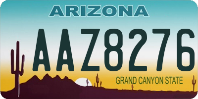 AZ license plate AAZ8276