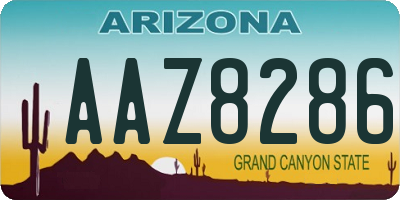 AZ license plate AAZ8286
