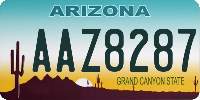 AZ license plate AAZ8287