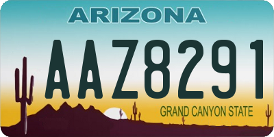 AZ license plate AAZ8291