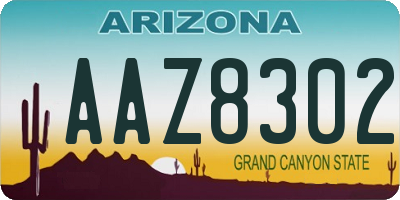 AZ license plate AAZ8302