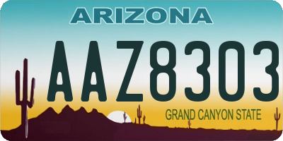 AZ license plate AAZ8303