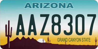 AZ license plate AAZ8307