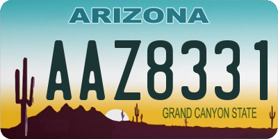 AZ license plate AAZ8331