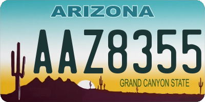 AZ license plate AAZ8355