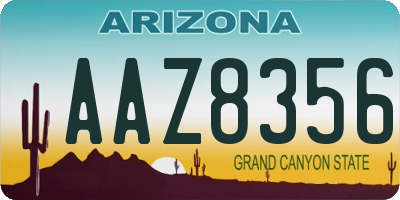 AZ license plate AAZ8356