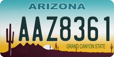 AZ license plate AAZ8361